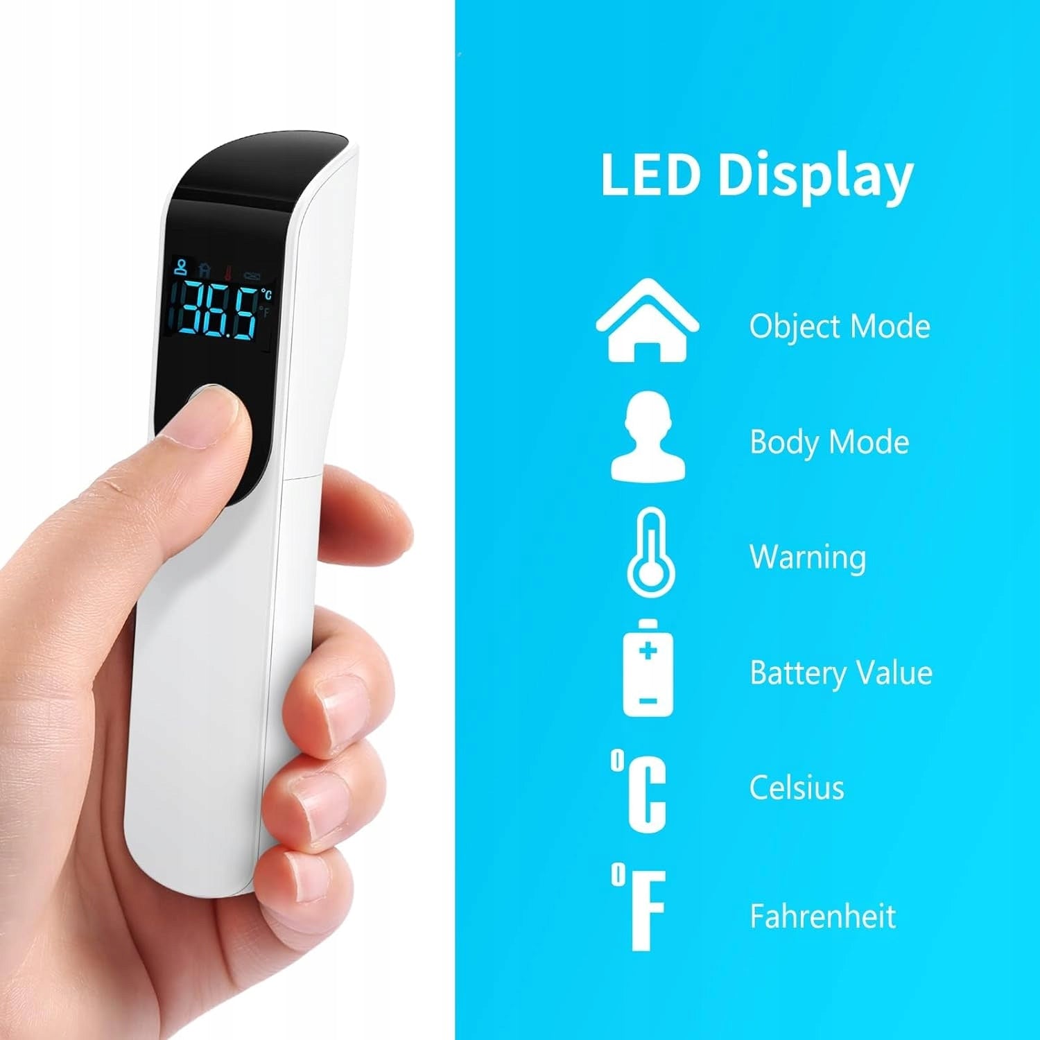 INFRARED NON-CONTACT THERMOMETER LCD ELECTRONIC POCKET SMALL Batteries included no