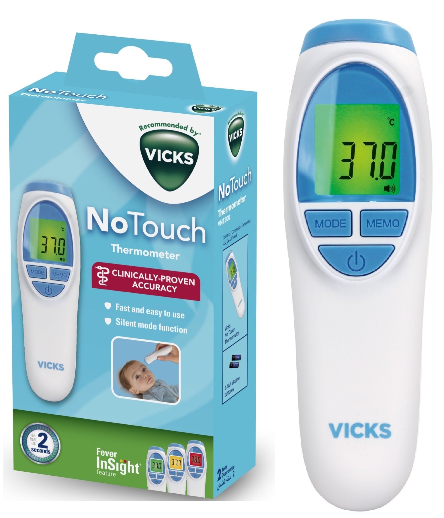 INFRARED NON-CONTACT THERMOMETER MEDICAL ELECTRONIC VICKS VNT200 Medical device yes