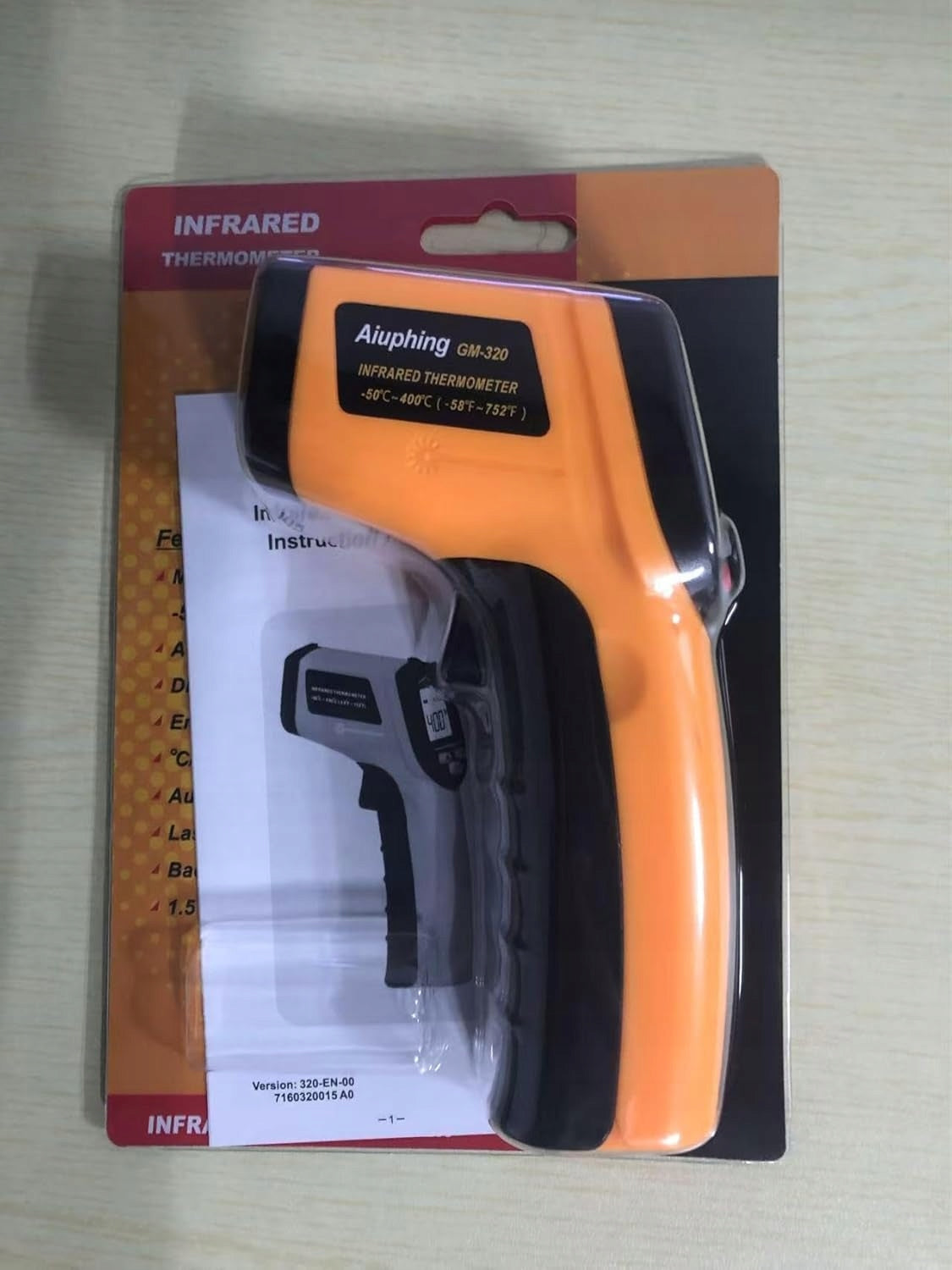 INFRARED THERMOMETER NON-CONTACT LCD -50 TO 400°C GRILL OVEN KITCHEN