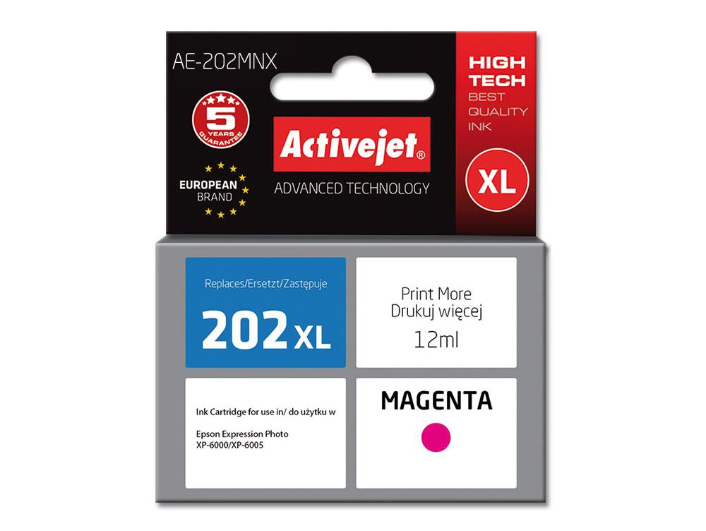 INK ACTIVEJET 202XL FOR EPSON XP-6000 XP-6005 XP-6100 XP-6105 RED