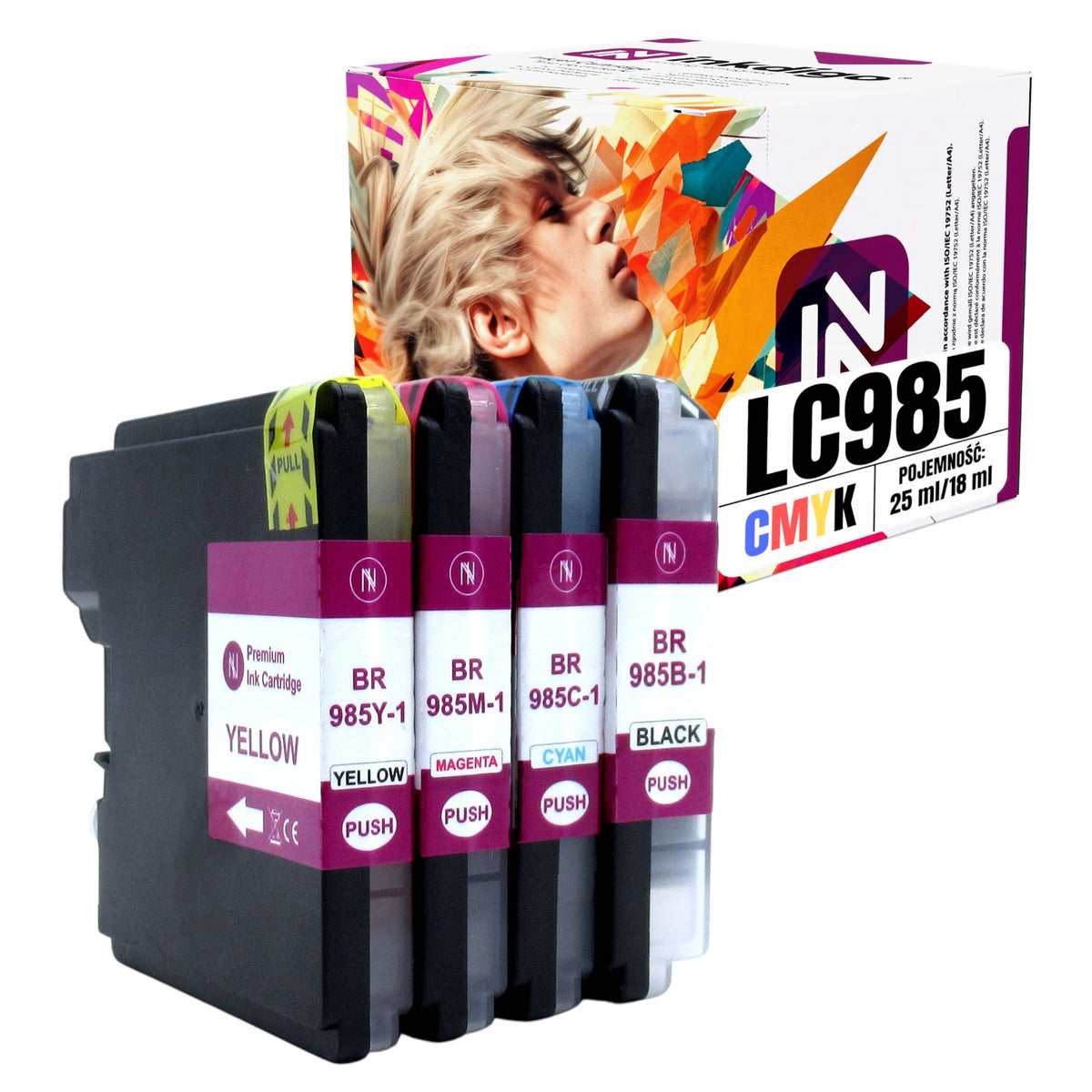 INK CARTRIDGE FOR BROTHER DCP J315W PRINTER - SET LC985