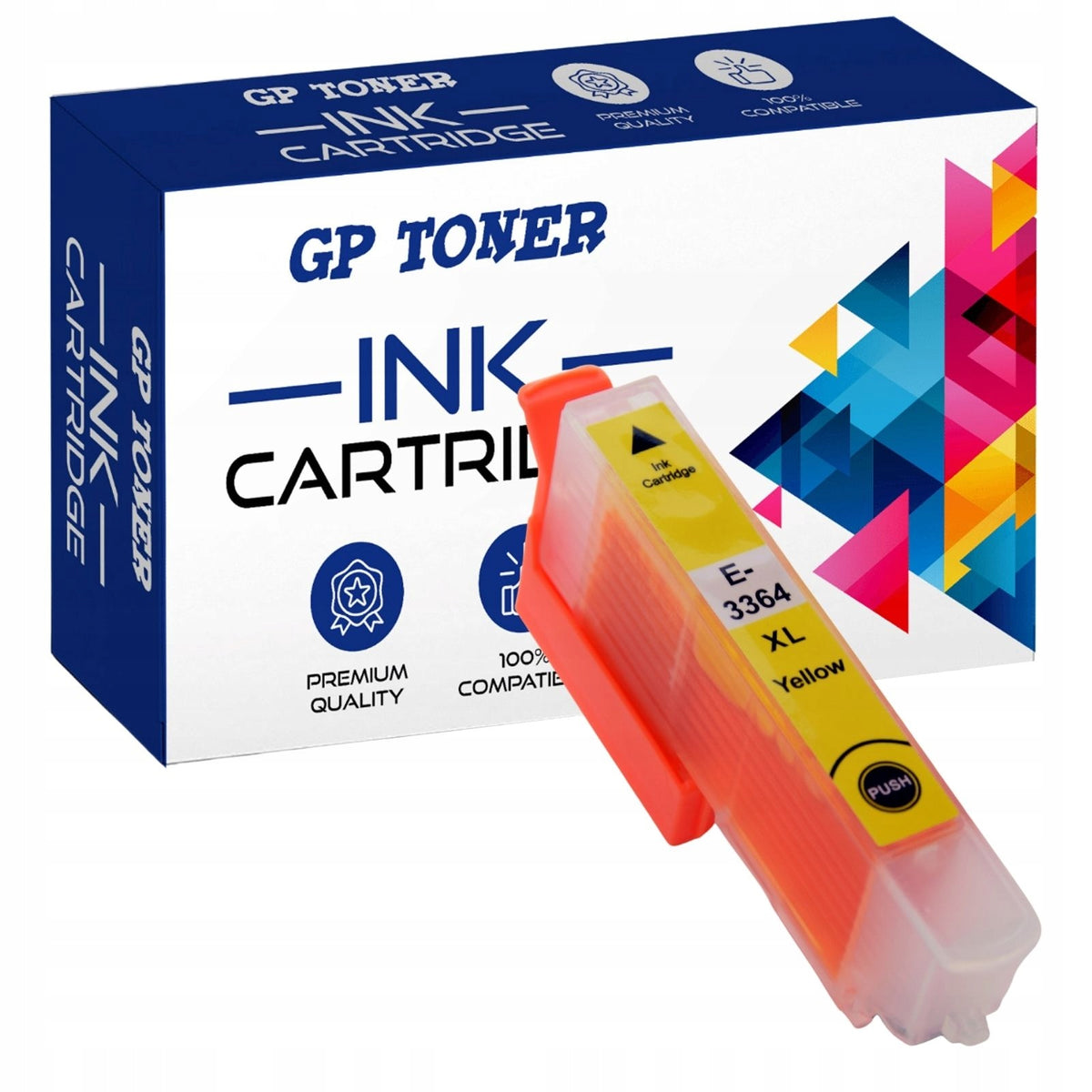 INK CARTRIDGE FOR PRINTER EPSON XP-530 XP-540 XP-630 635 XP-640 XP900 XL T3364 YELLOW