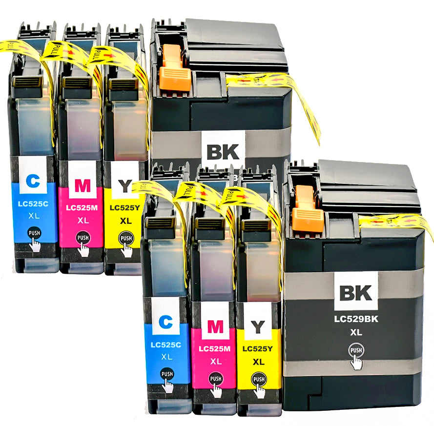 INK CARTRIDGES FOR BROTHER DCP-J105 DCP-J100 MFC-J200 LC529 LC525 XL PRINTER