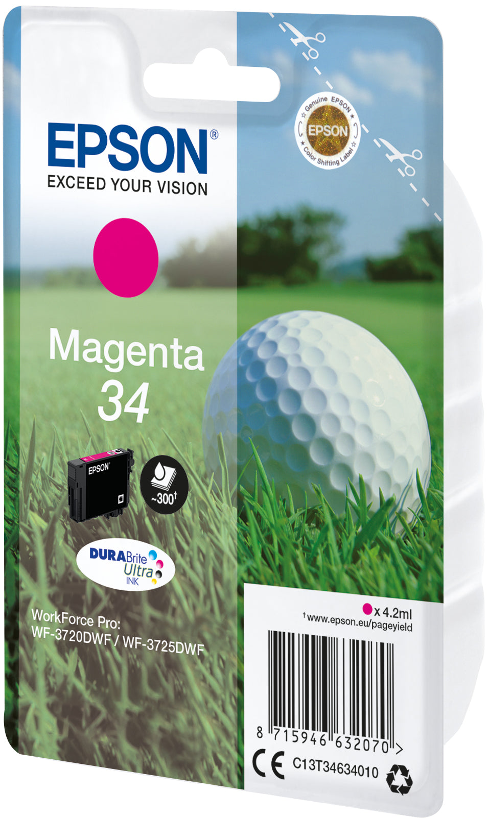 INK EPSON 34 MAGENTA C13T34634010 FOR WORKFORCE PRO WF-3720DWF WF-3725DWF Manufacturer code C13T34634010