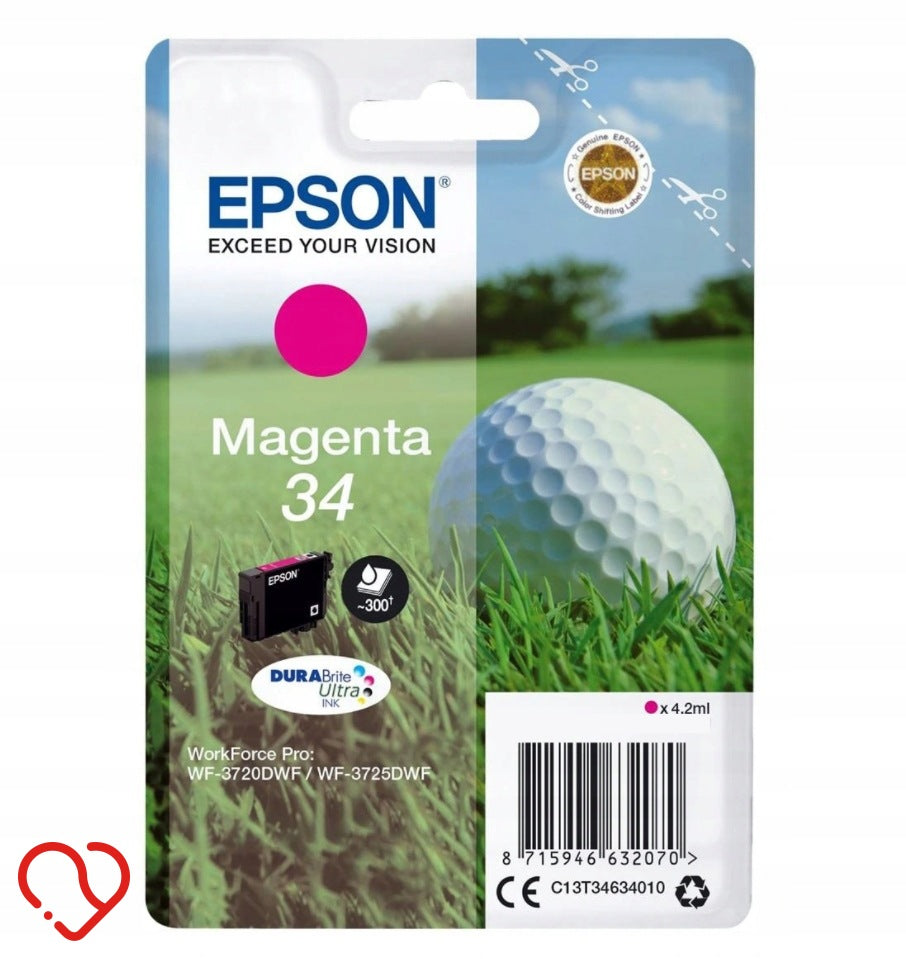 INK EPSON 34 MAGENTA C13T34634010 FOR WORKFORCE PRO WF-3720DWF WF-3725DWF
