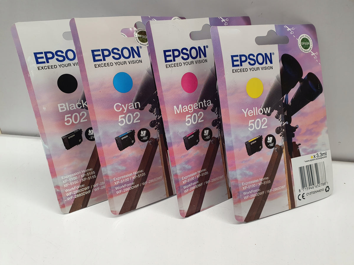 INK EPSON 502 SET CMYK XP-5100 XP-5115 WF-2860DWF 4pcs ORG FV Packaging status original