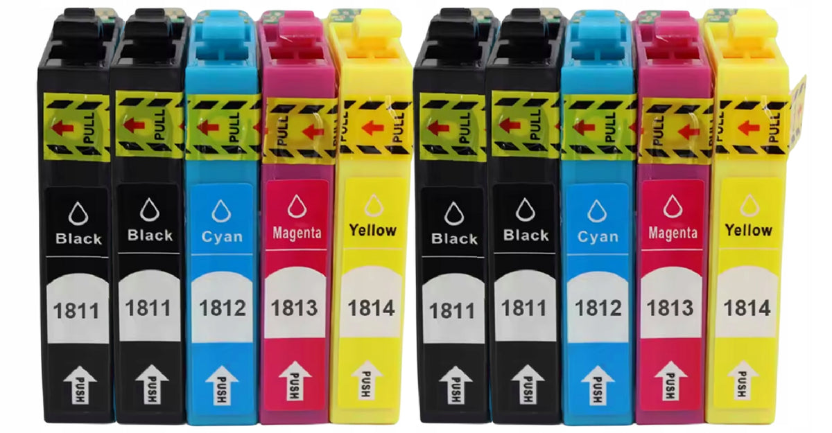 INKS 10PCS T1811 XL FOR EPSON XP205 XP212 XP215 XP305 XP312 XP405 XP315 Packaging status original