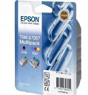 INKS ORIGINALS EPSON T066 BLACK + T067 COLOUR C48