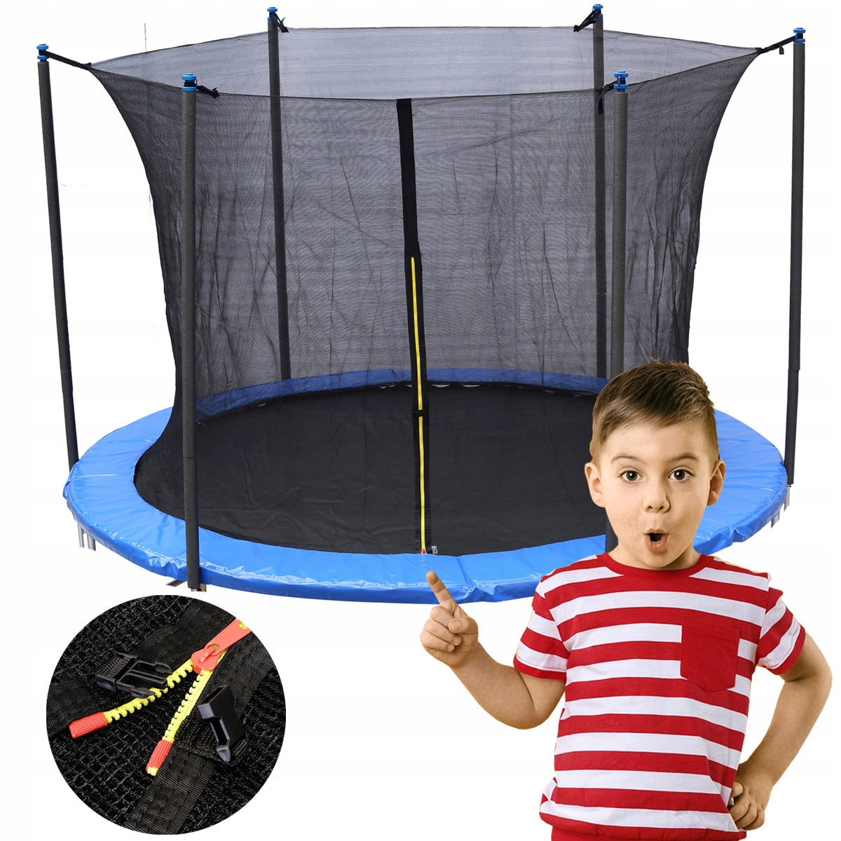 INNER MESH FOR TRAMPOLINE 10FT 300-312 6 POSTS PROTECTIVE AND STRONG