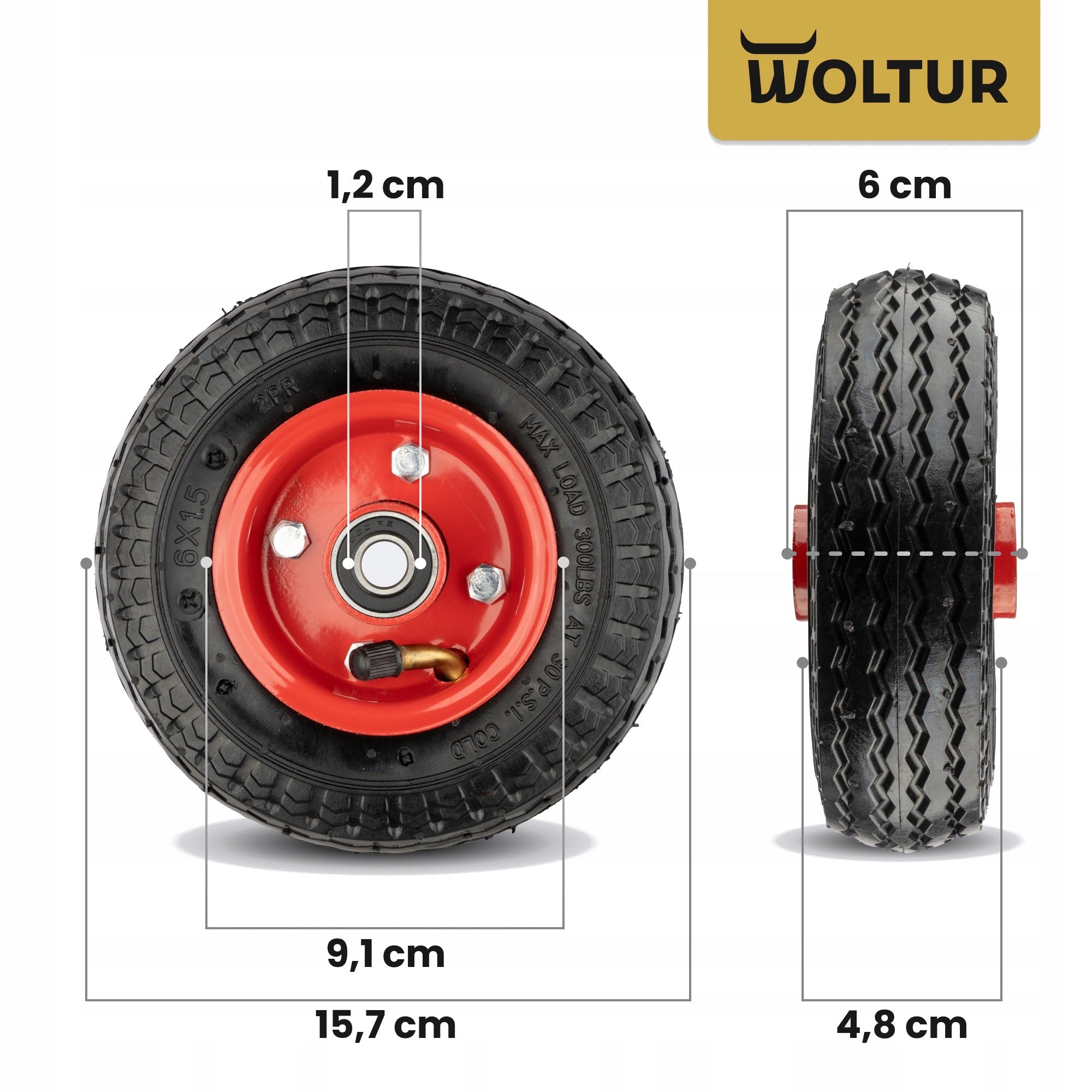 INNER TUBE WHEEL 6x1,5 FOR GRILL TROLLEY MOWER DIAMETER 150 FI 12 MM PUMPED Manufacturer code KoPn0615-12-01