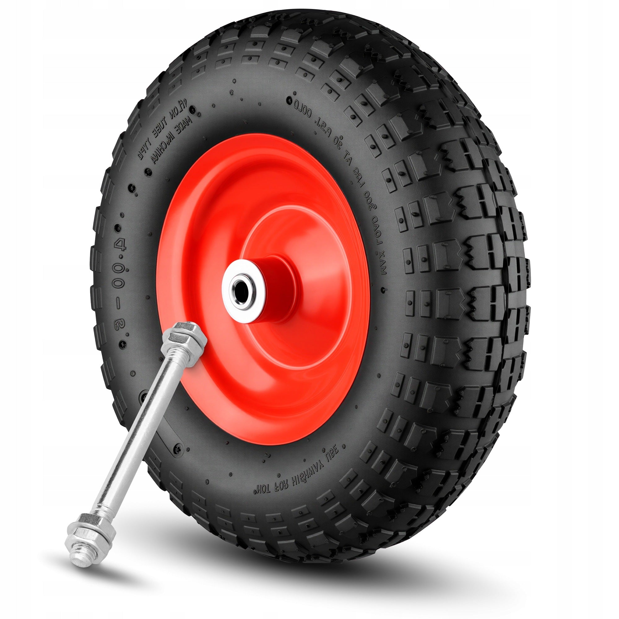 INNER TUBE WHEEL FOR WHEELBARROW 4.00-6 400-6 4006 FI 12 MM PUMPED + AXLE
