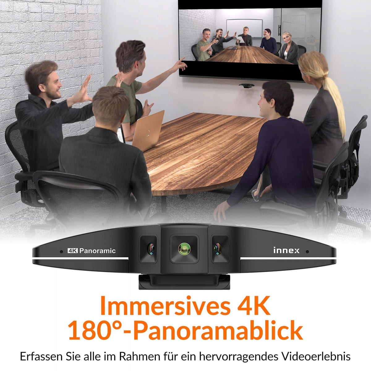 INNEX 4K Panorama 180° Camera with Microphone for Windows Mac PlugAndPlay Packaging status original