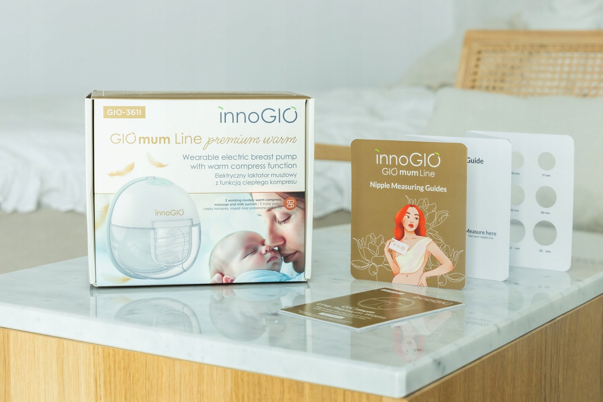 INNOGIO GIOmum Line Premium Warm GIO-361I breast pump Packaging status original