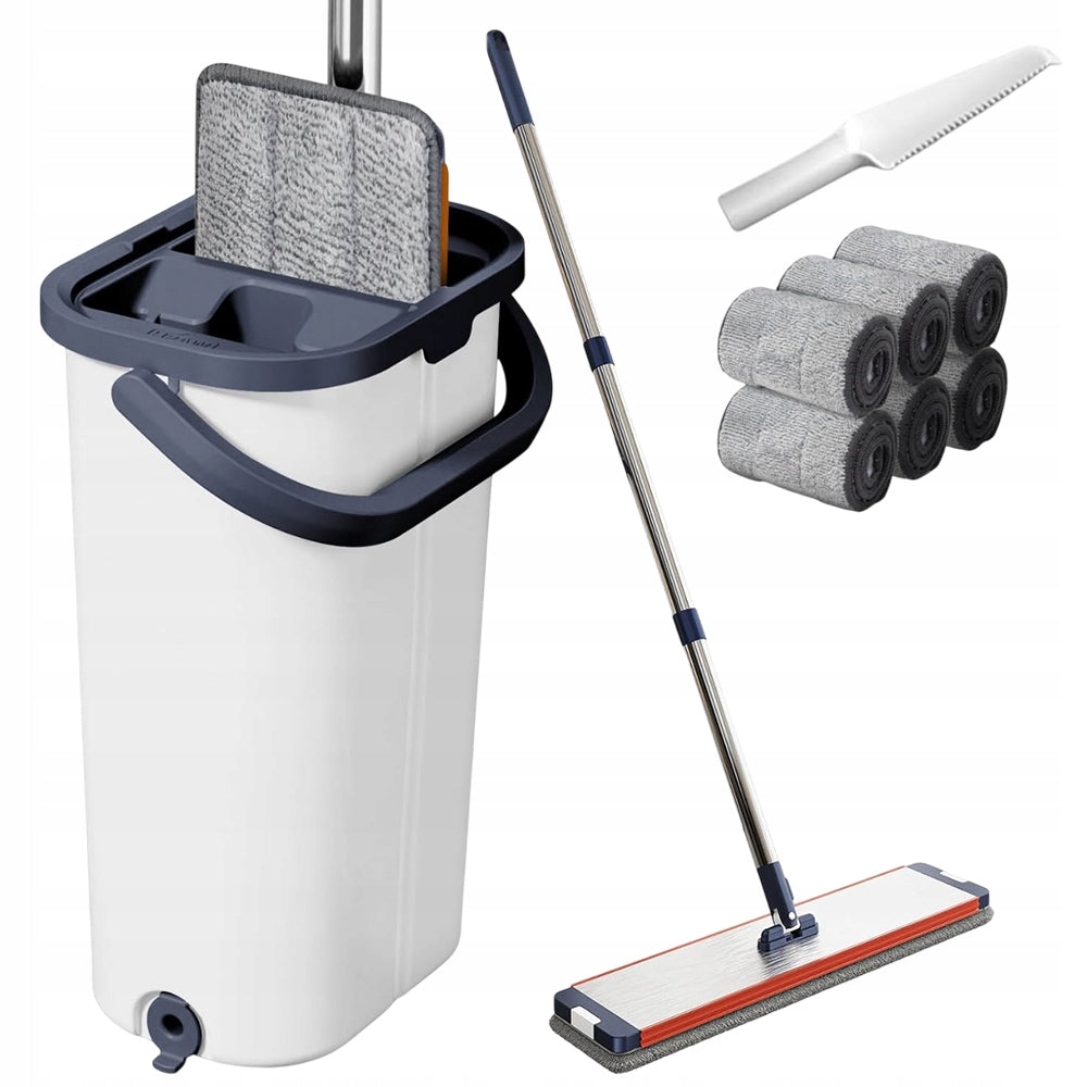 INNOVATIVE FLAT MOP WITH BUCKET WRINGING SYSTEM WITHOUT TOUCHING CLOTHS