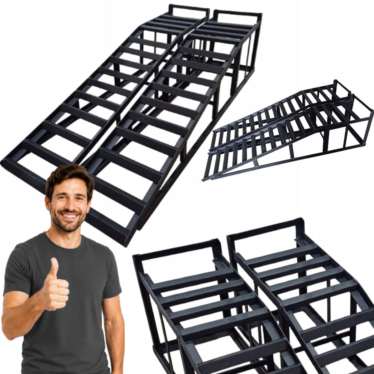 INRUN DRIVEWAY CAR RAMP HIGH STRONG SET OF 2 PIECES UP TO 3 TONS