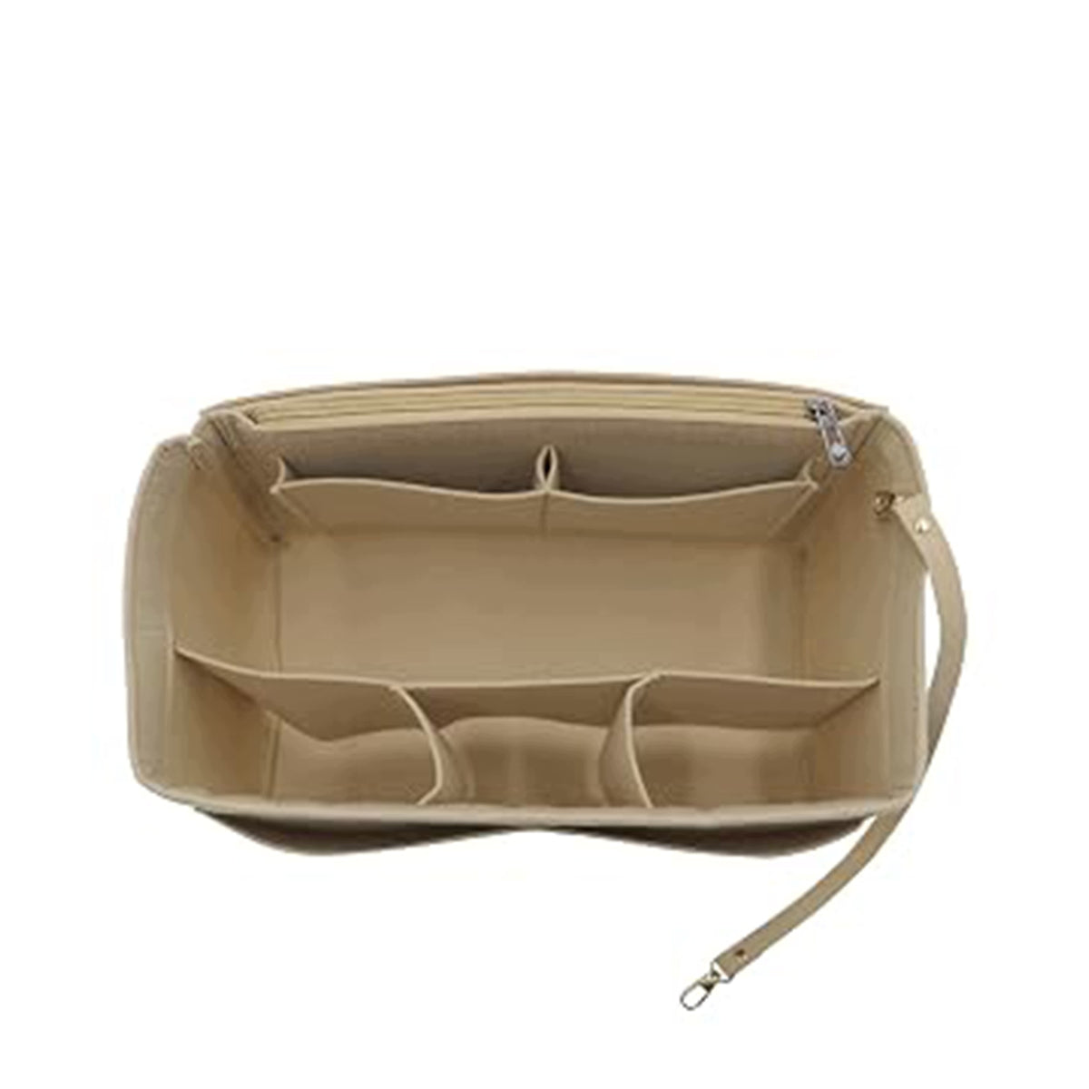 INSERT ORGANIZER FOR WOMEN'S HANDBAG FELT ROOMY L BEIGE Packaging status original