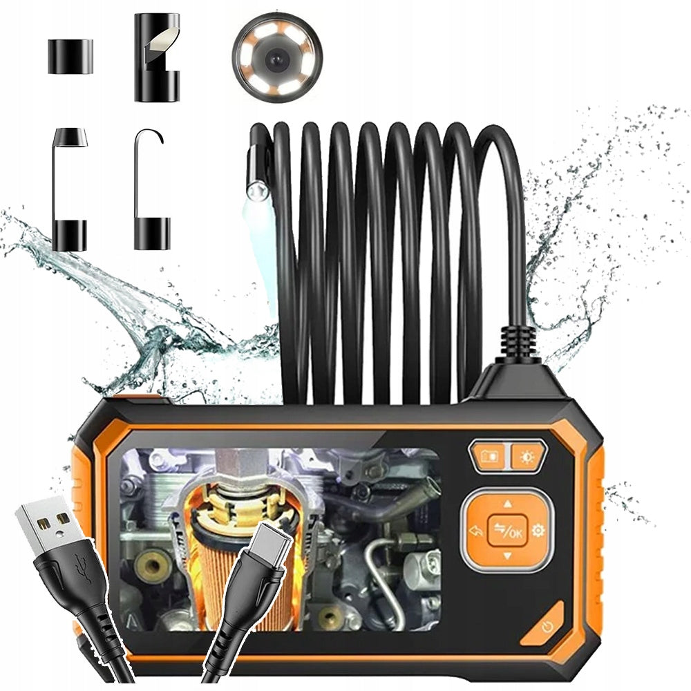 INSPECTION CAMERA WITH SCREEN ENDOSCOPE 5 METERS RIGID WIRE FOR MECHANIC