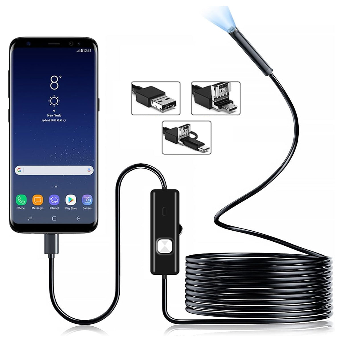 INSPECTION CAMERA for PC phone ANDROID 3in1 ENDOSCOPIC 5M HD QUALITY