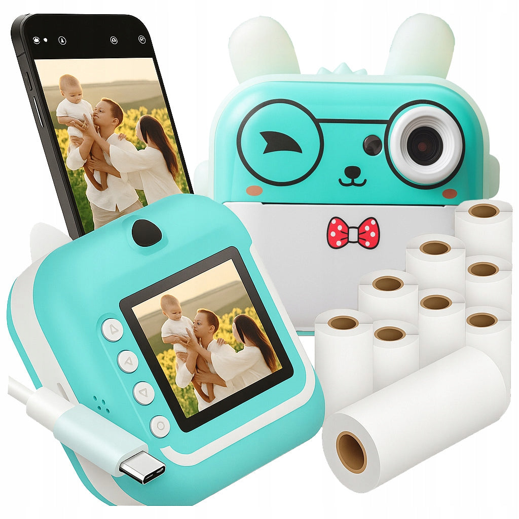 INSTANT CAMERA FOR CHILDREN 2 PRINTING CAMERAS +13 ROLLS OF PRINT CARTRIDGE