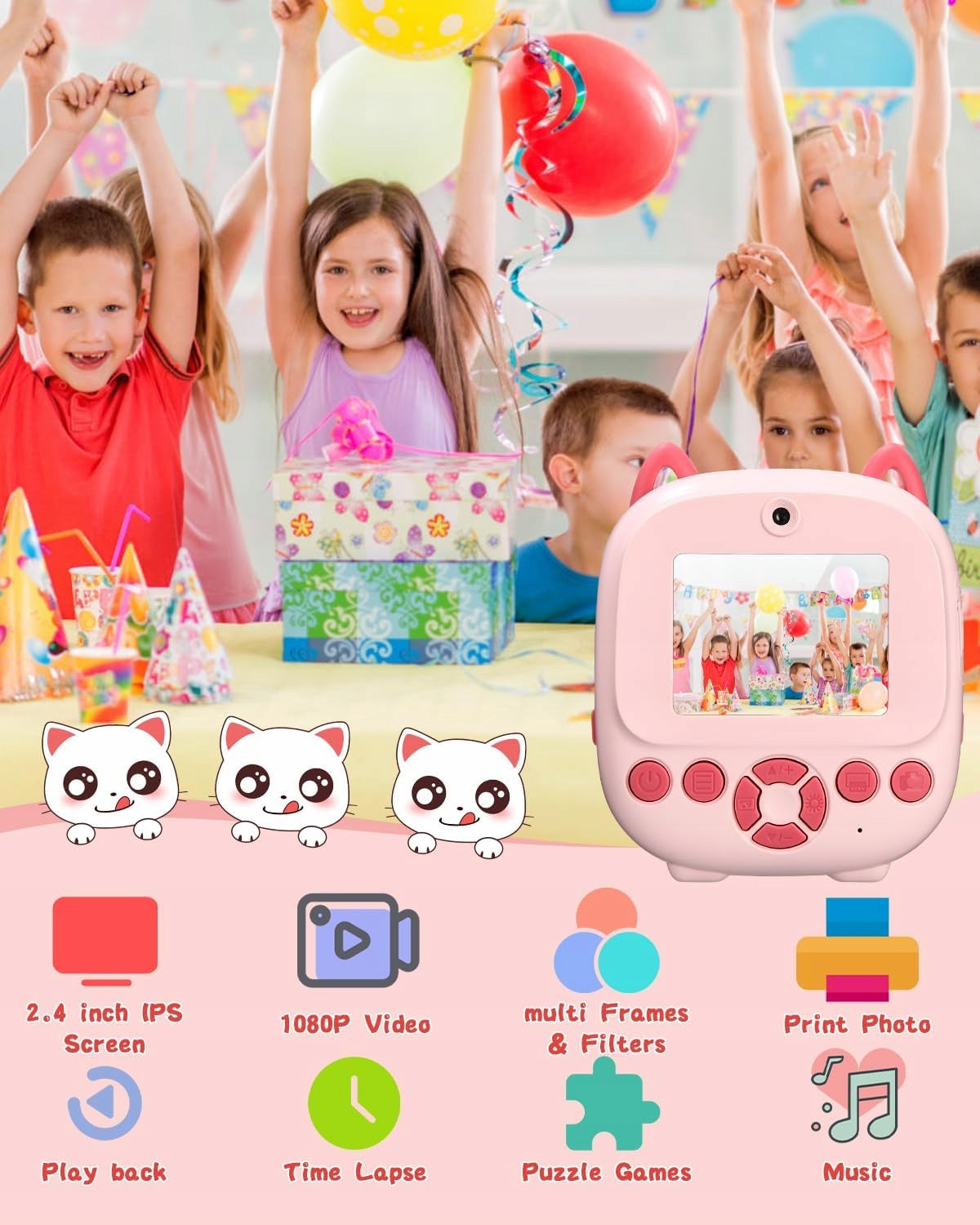 INSTANT CAMERA FOR CHILDREN COMPLETE SET PERFECT FOR A KITTEN GIFT EAN (GTIN) 0099173785739