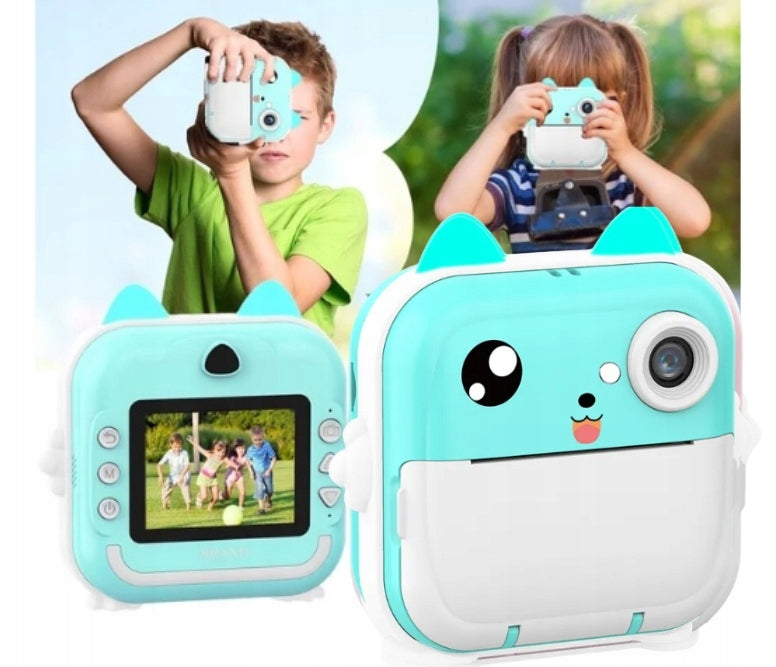 INSTANT CAMERA FOR CHILDREN PRINT THERMAL PRINTER + ROLLS 13PCS Manufacturer code DRUKUŚ APARAT NATYCHMIASTOWY-2513