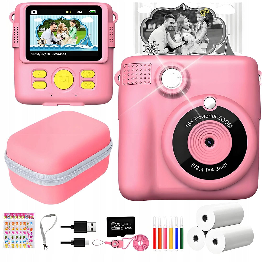 INSTANT CAMERA FOR CHILDREN THERMAL PRINTER With memory card 32GB
