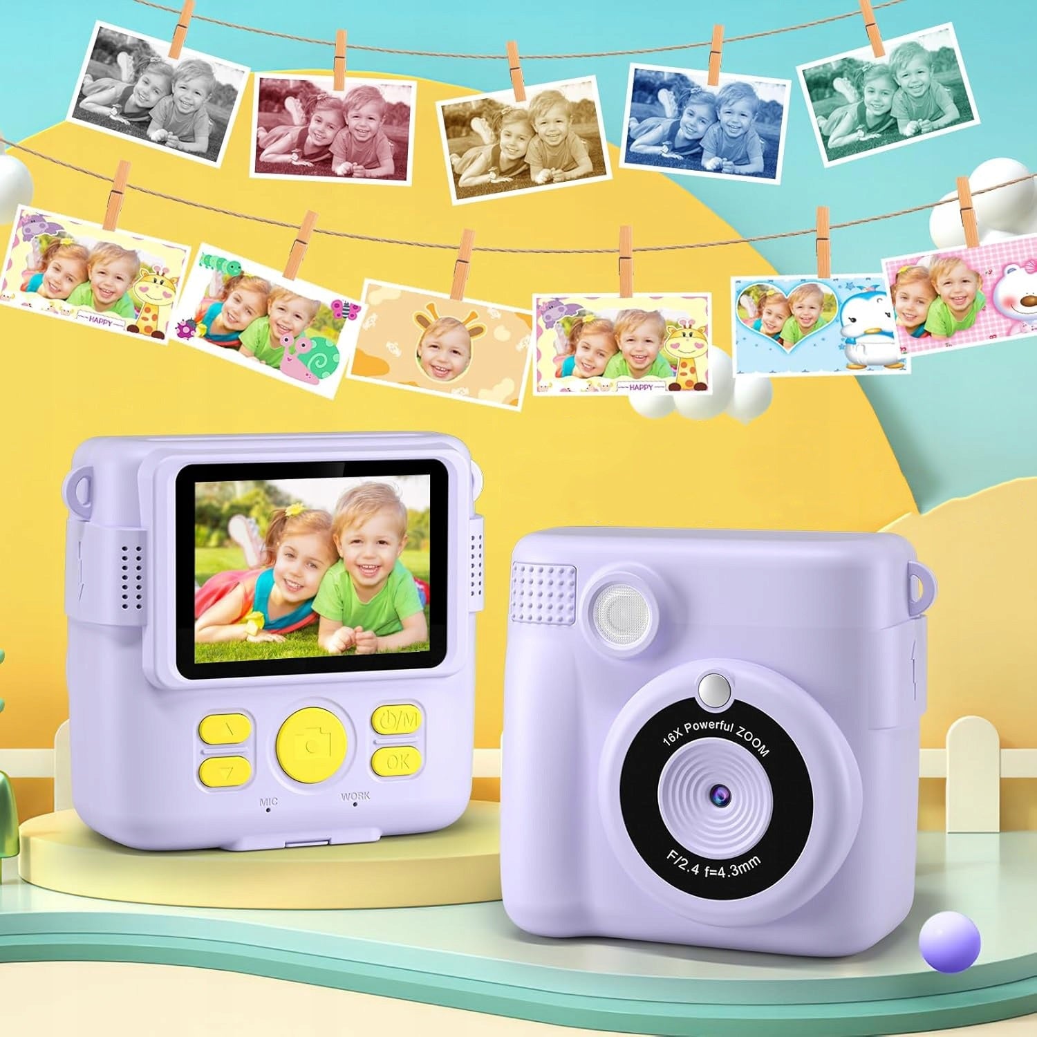 INSTANT CAMERA FOR CHILDREN WITH 32 GB CARD DIGITAL CAMERA FOR CHILDREN Model drukarka fotograficzna