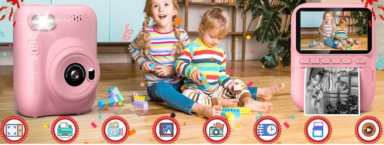 INSTANT CAMERA FOR CHILDREN WITH PRINTER + CARTRIDGES PINK Brand no brand