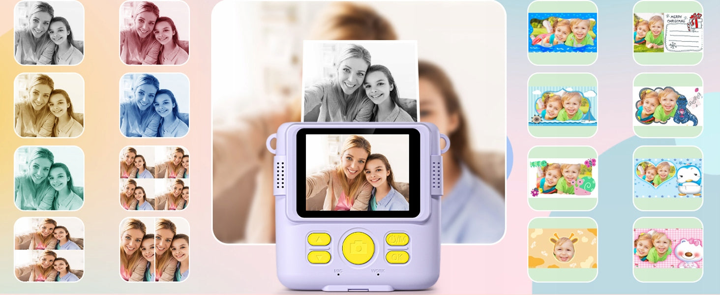 INSTANT CAMERA FOR CHILDREN ZOOM 16X MEMORY 32GB PRINTER GIFT IPS Brand no brand