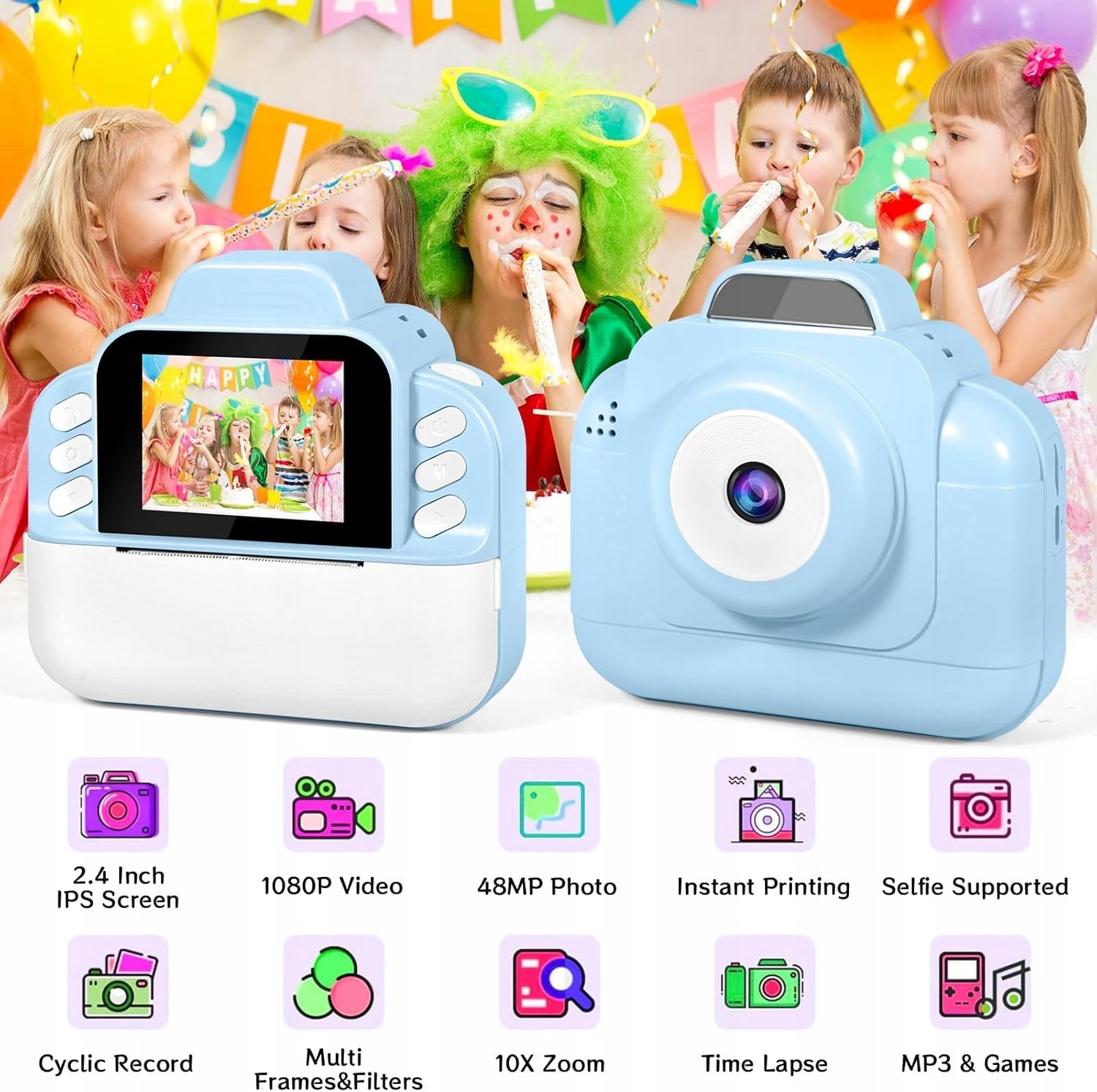 INSTANT CAMERA FOR KIDS COMPLETE SET PAPER SD 32GB 1080P Manufacturer code APARAT FOTOGRAFICZNY NATYCHMIASTOWY NA PAPIER