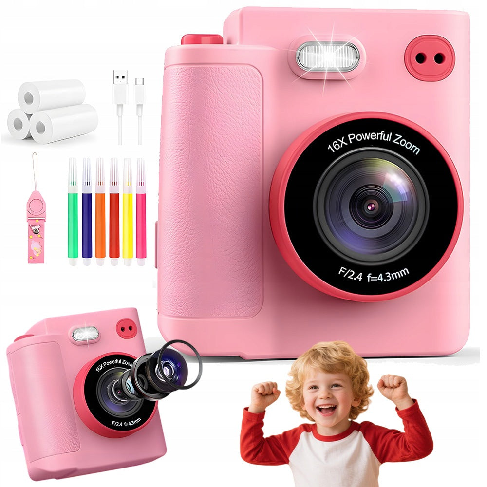 INSTANT CAMERA FOR KIDS PHOTO 1080P 32GB 16X LED GIFT
