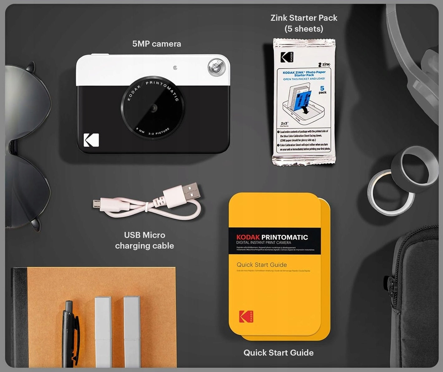INSTANT CAMERA KODAK PRINTOMATIC BLACK Manufacturer code RODKOMATIC1BKAMZ