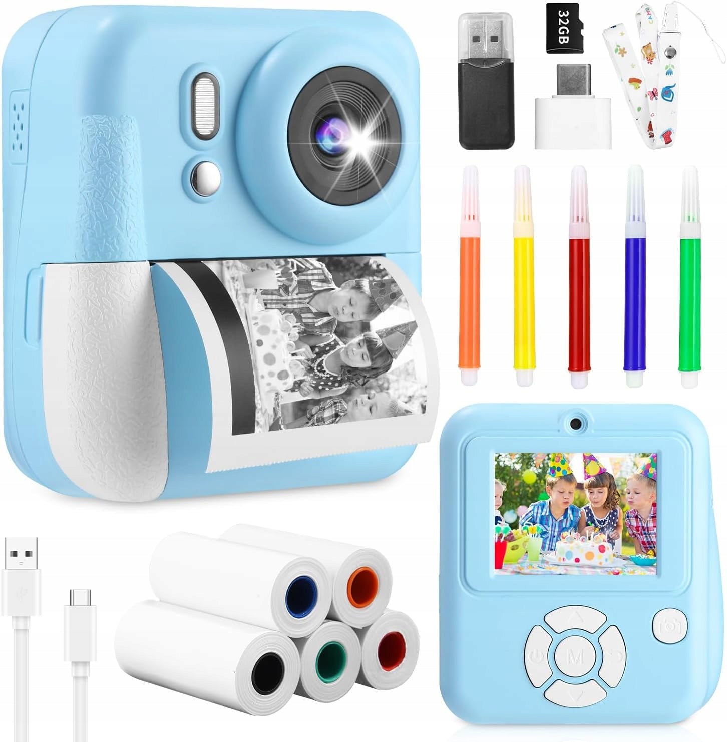 INSTANT CAMERA MODERN IDEAL GIFT FOR CHILDREN 1080P 32GB