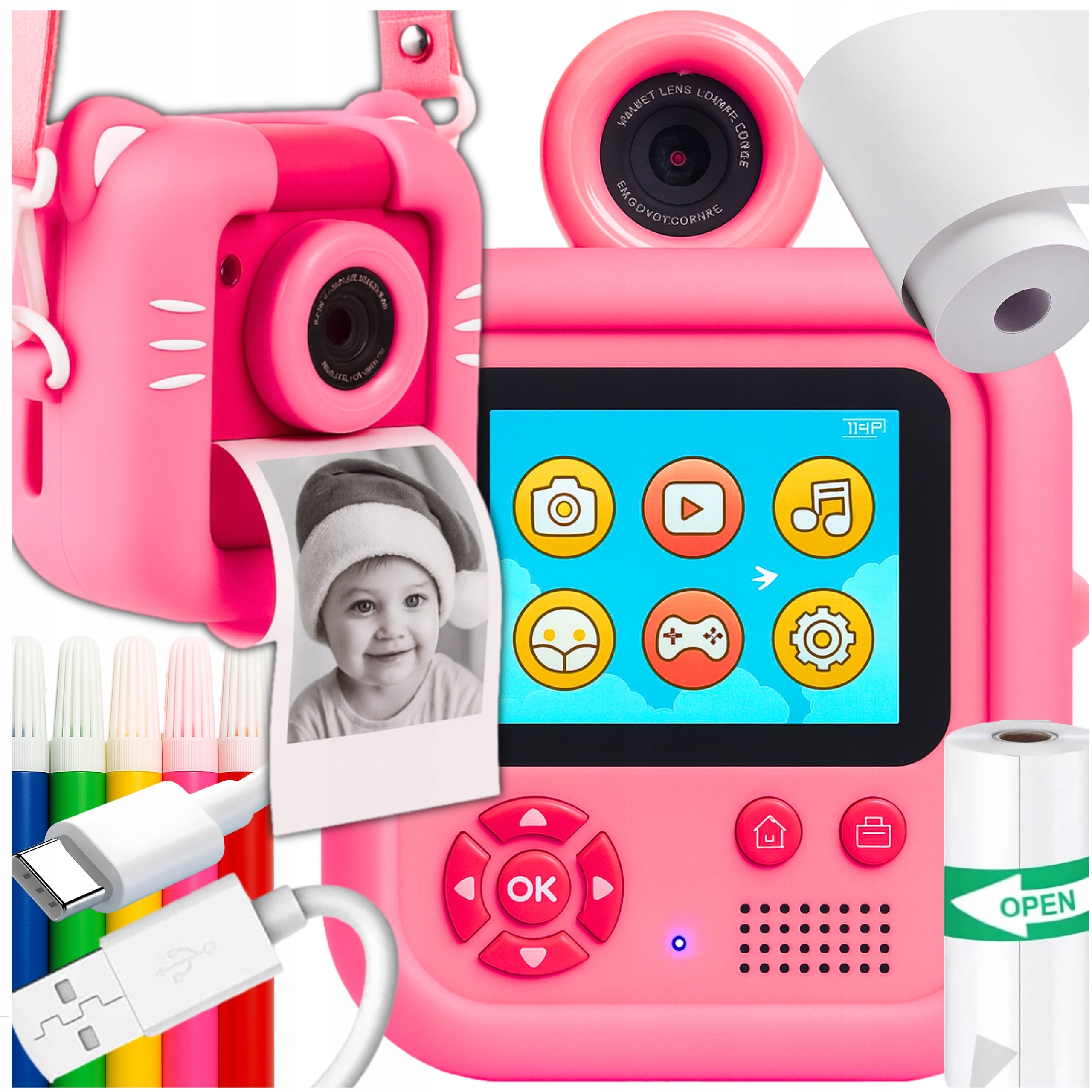 INSTANT CAMERA PRINT 10.0 SELFIE PRINTER + ROLLERS