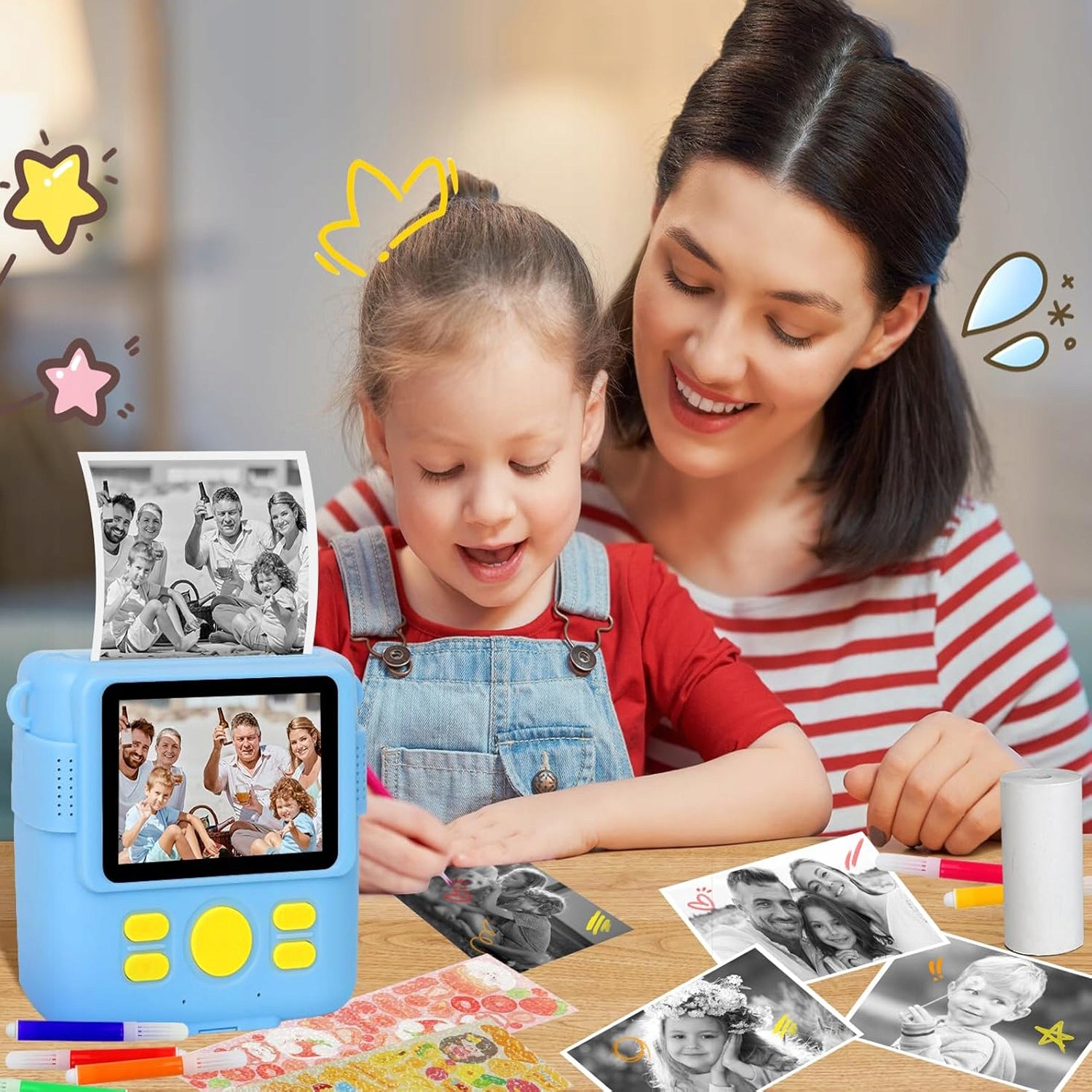 INSTANT CAMERA WITH DIGITAL PRINTER FOR CHILDREN + 3 ROLLS + 32GB CARD Brand no brand