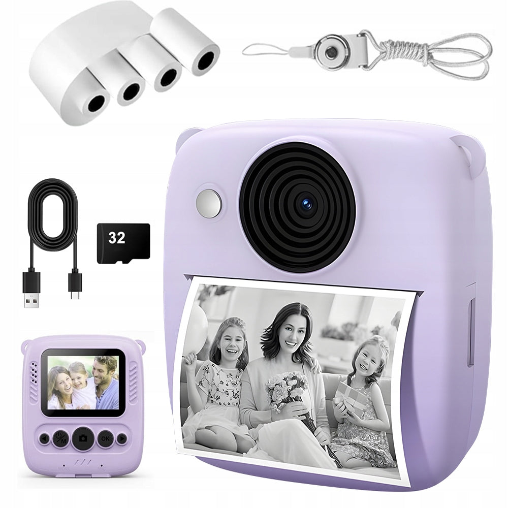 INSTANT CAMERA WITH PRINTER 48MP 1080P DIGITAL ZOOM 16X 32GB