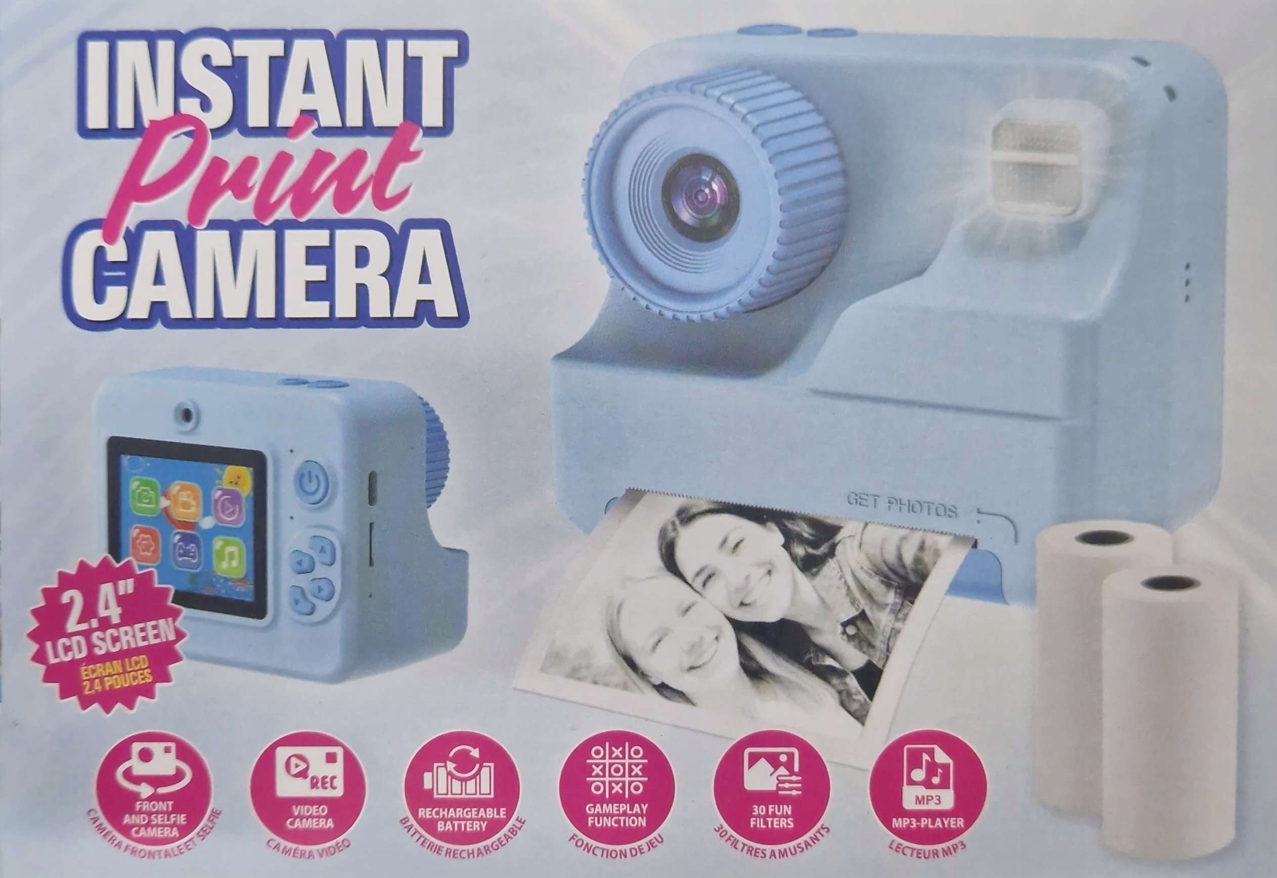 INSTANT CAMERA WITH PRINTER FOR CHILDREN DIGITAL 2x ROLLS SET