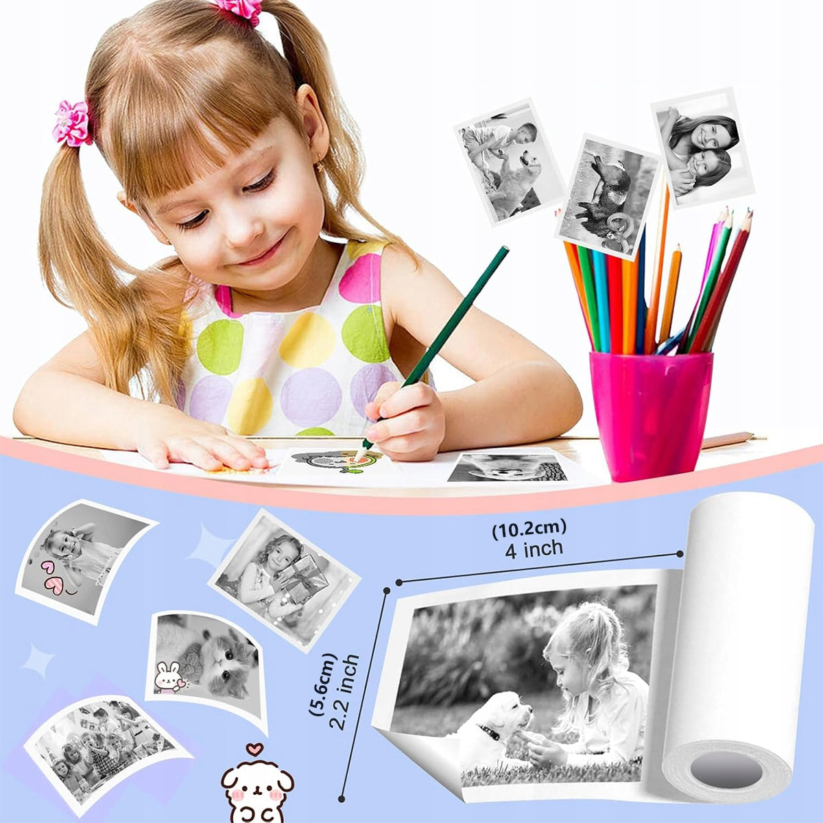 INSTANT Camera for Kids Photos Color Selfie Menu Game Print Model 4027097922639