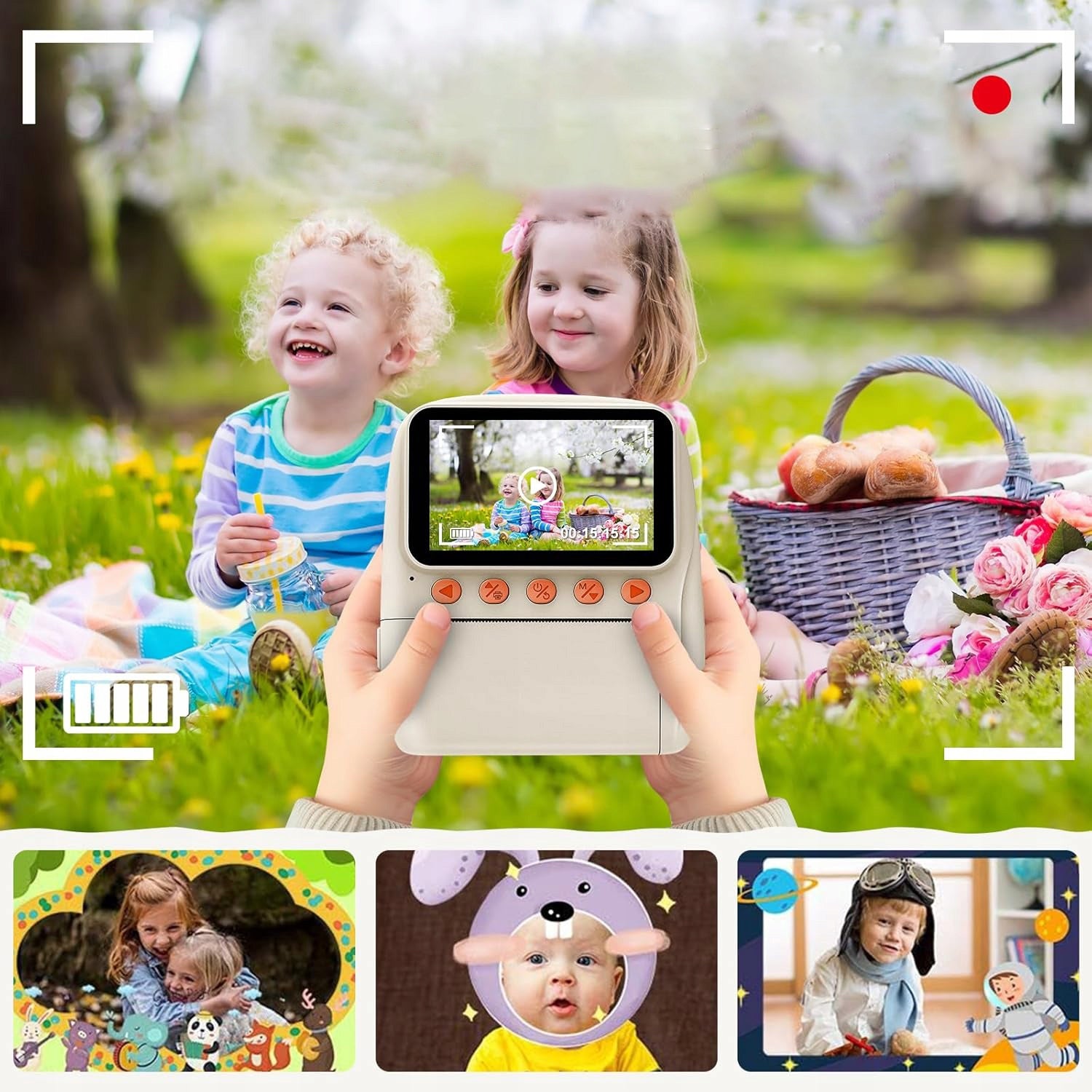 INSTANT DIGITAL CAMERA FOR KIDS WITH 3 ROLL PRINTER 1080P CARD Brand no brand