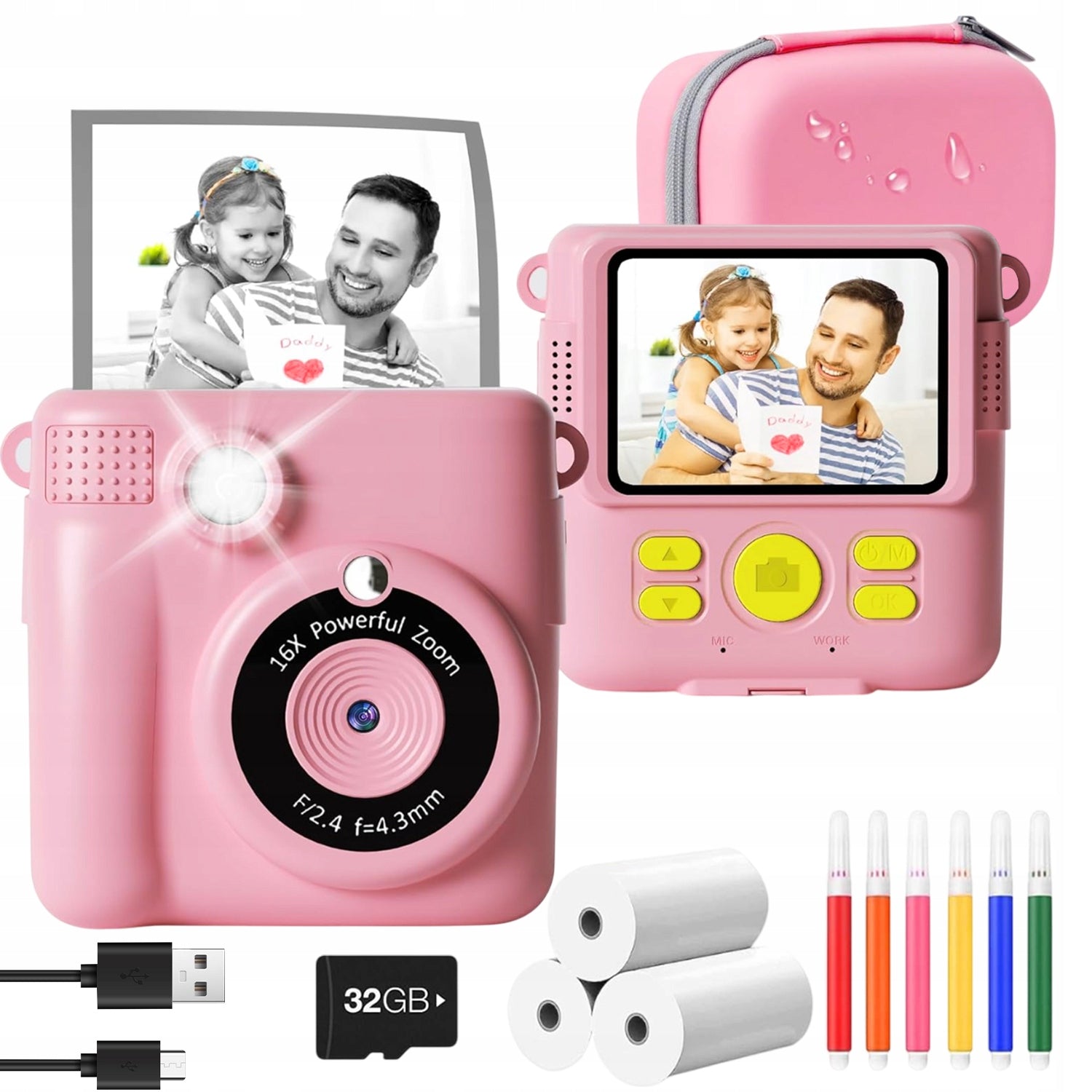 INSTANT DIGITAL CAMERA FOR KIDS WITH GAME PRINTER HD CAMERA +CARD