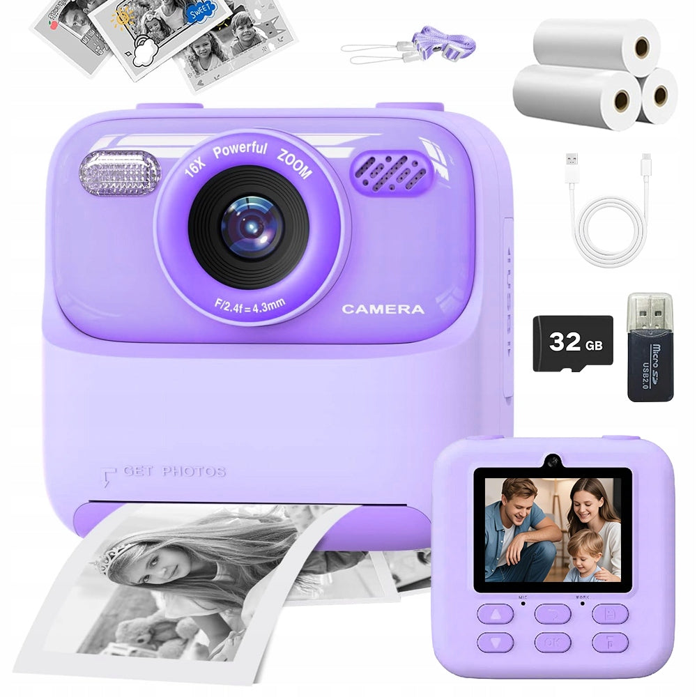 INSTANT DIGITAL CAMERA WITH 2.4 INCH PAPER AND 32GB MEMORY