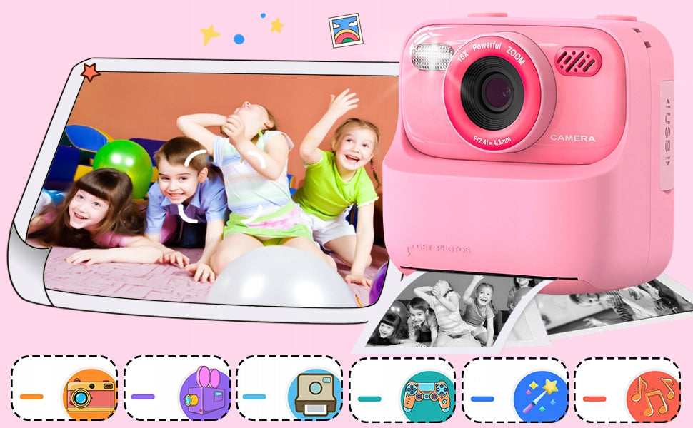 INSTANT DIGITAL CAMERA WITH PRINTER + 3 CARTRIDGES + 32 GB Brand no brand