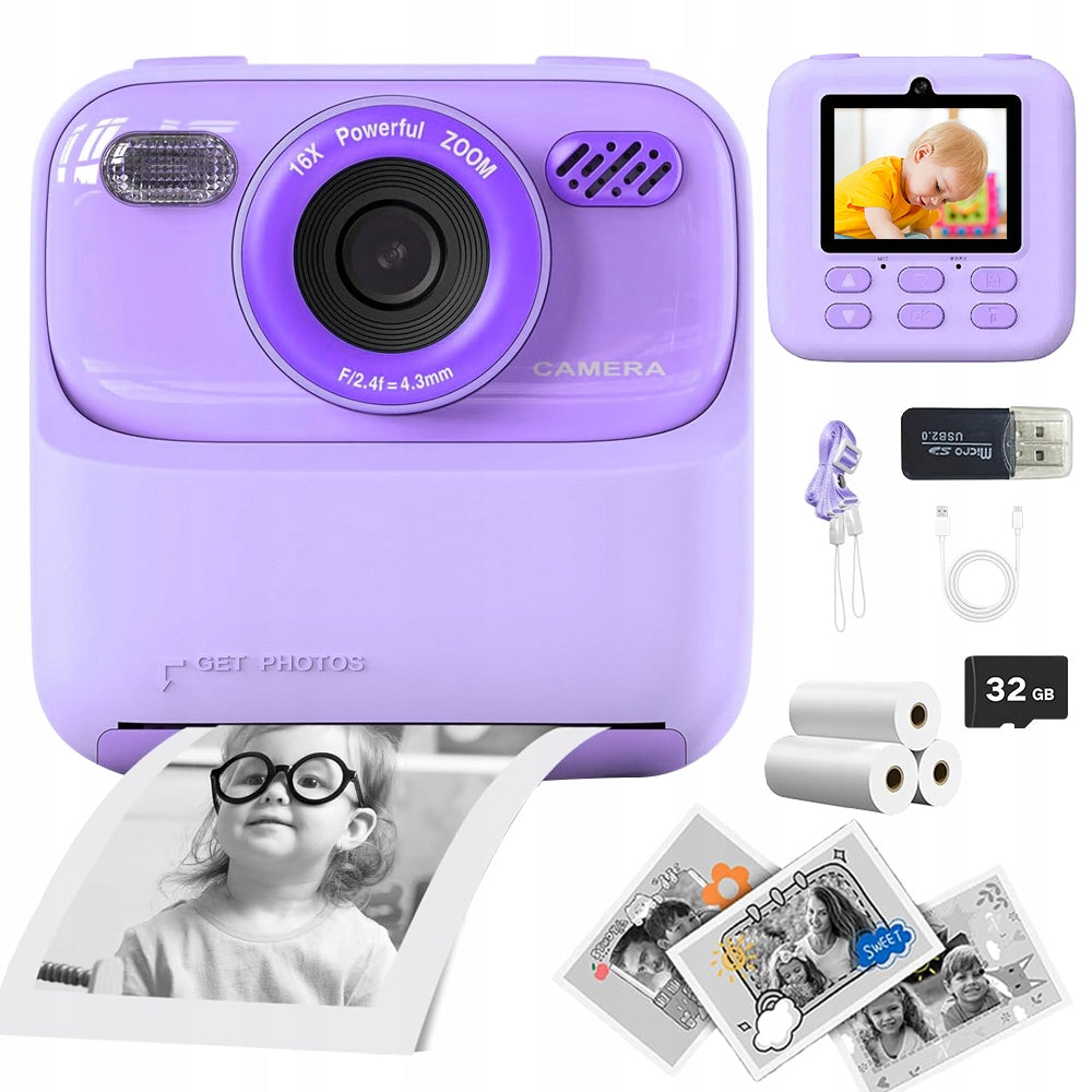 INSTANT DIGITAL CAMERA WITH PRINTER SET XXL + 32GB CARD + 3 ROLLS