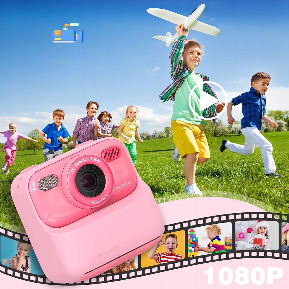 INSTANT DIGITAL CAMERAS FOR KIDS 32GB 1080P VIDEO MP3 PLAYER PINK Brand no brand