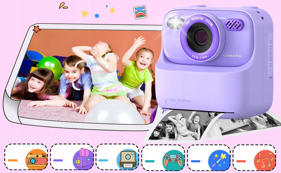 INSTANT Digital Camera with Printer for Kids +3 CARTRIDGES Packaging status original