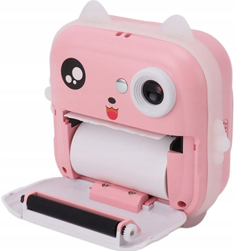 INSTANT PRINT CAMERA FOR CHILDREN MINI PRINTER + 10 ROLLS PINK Packaging status original