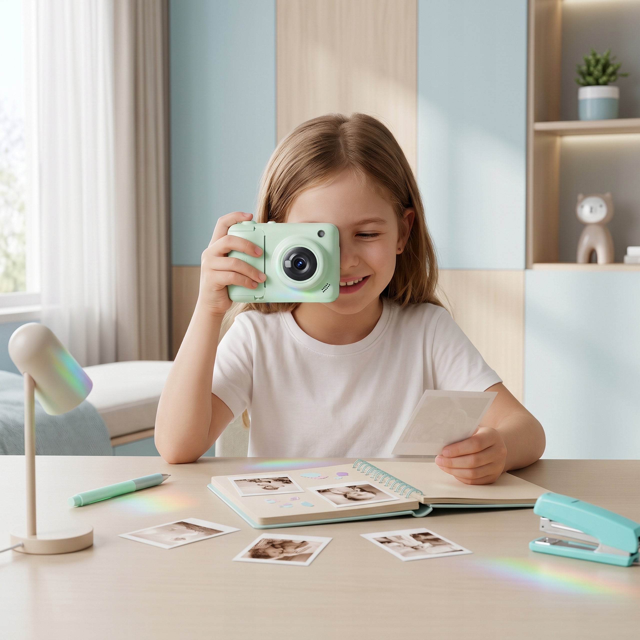 INSTANT camera for children touch color menu lamp PL WIFI Print Manufacturer code Aparat NATYCHMIASTOWY dla dzieci drukarka
