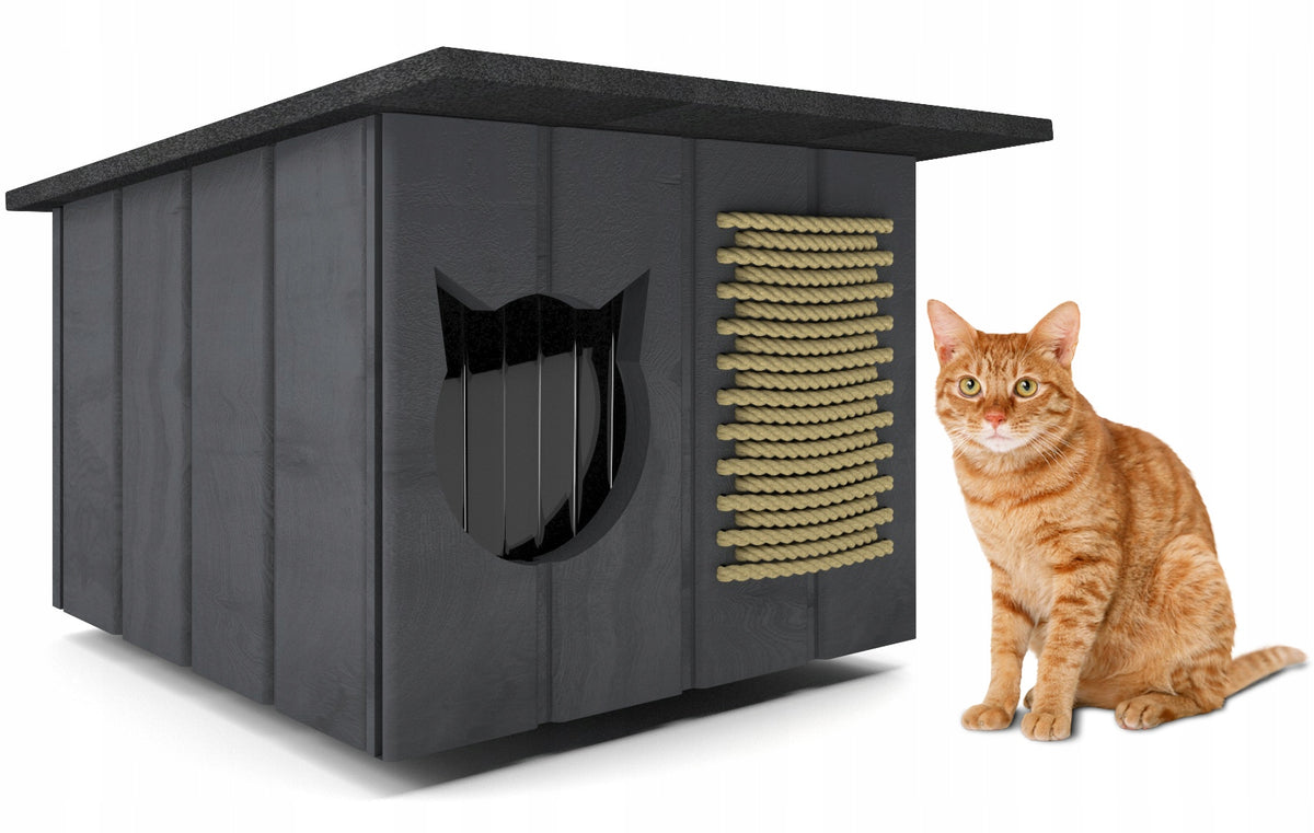 INSULATED BOOTH CAT BED SCRATCHING POST