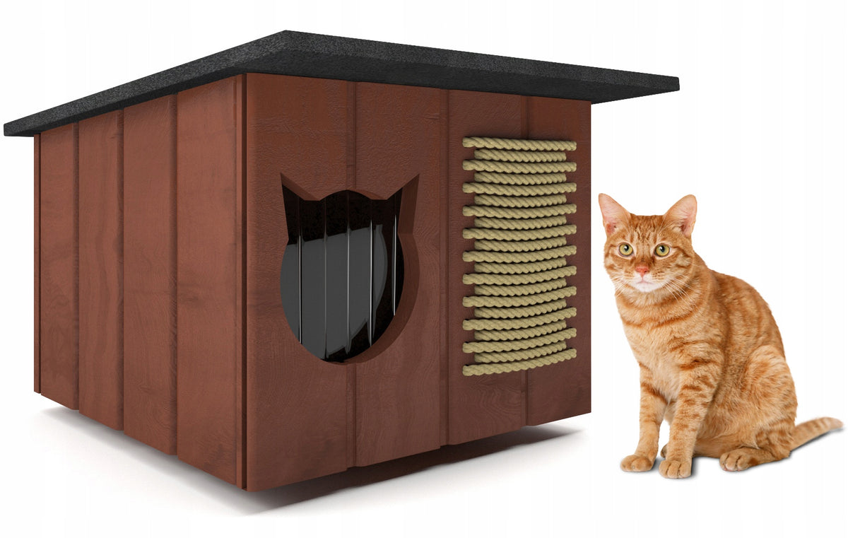INSULATED KENNEL CAT BED SCRATCHING POST