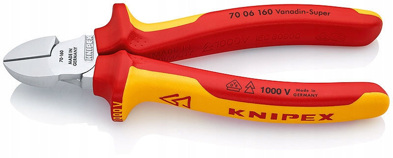 INSULATED SIDE CUTTING PLIERS 140MM 70 06 140 UNIVERSAL KNIPEX